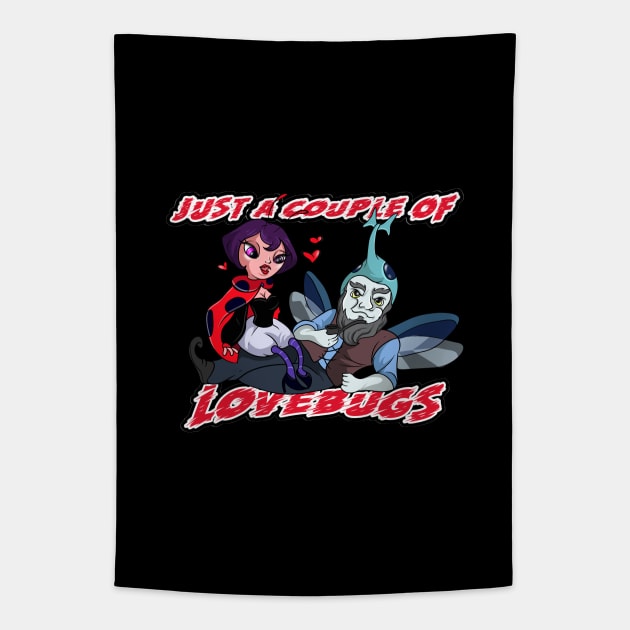 Couples Gnome Love Bug Ladybug Tapestry by Trendy Black Sheep