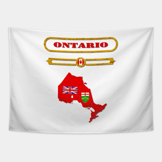 ONTARIO, CANADA, MAP OF ONTARIO. SAMER BRASIL Tapestry by Samer Brasil