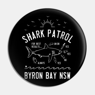 Beach Shark Patrol - Byron Bay NSW Australia - White Pin