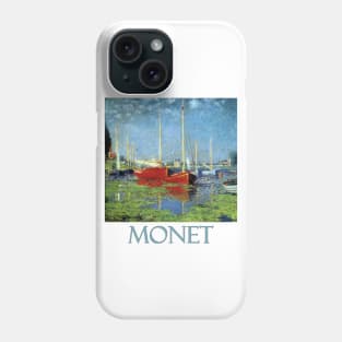 Red Boats at Argenteuil by Claude Monet Phone Case