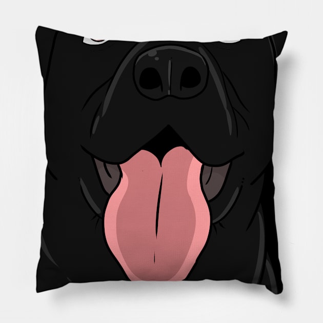 Black Labrador Retriever Gift Design Cute Lab Mom Dad Print Pillow by Linco