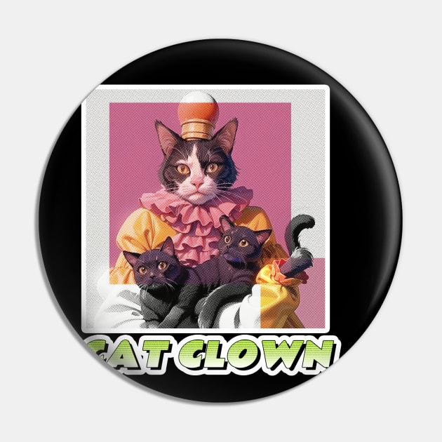 Cat Clown,Cat Joker,Cat Miaw Lover Pin by LycheeDesign