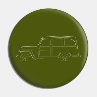 Willys Overland - profile stencil, white Pin