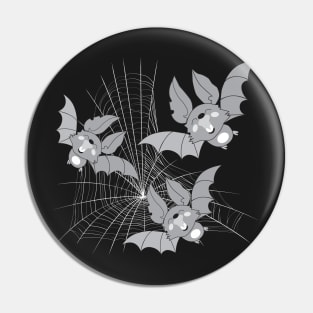 Three little bats on a spider mesh Pin