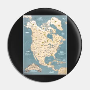 America map / North & Central / hand drawn Pin