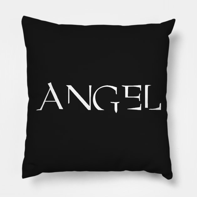 Angel White Pillow by pasnthroo