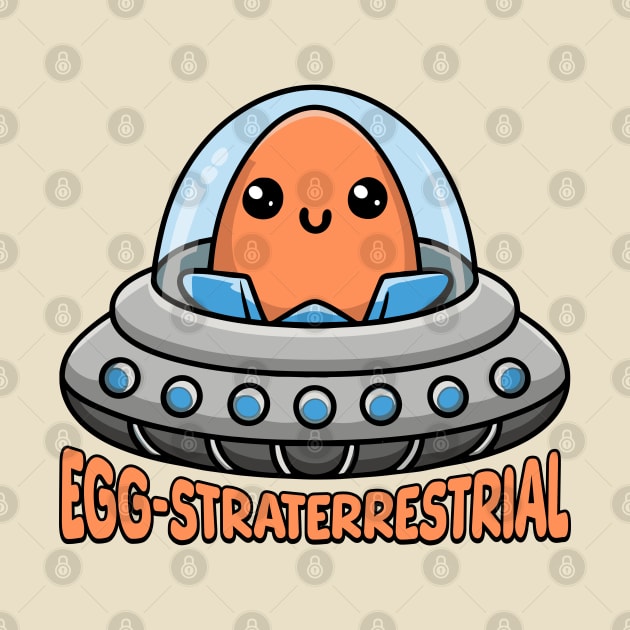 Eggstraterrestrial! Cute Alien Egg Cartoon by Cute And Punny