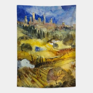 Tuscan landscape - San Gimignano Tapestry