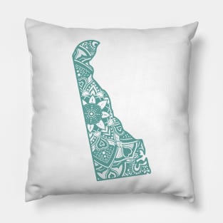 Blue Delaware State Gift Mandala Yoga DE Art Pillow