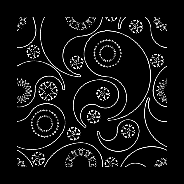 Paisley Principle 1 White on Black by ArtticArlo