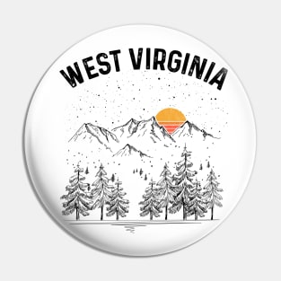 West Virginia State Vintage Retro Pin