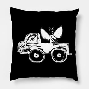 The Drive Home (White Print) Pillow