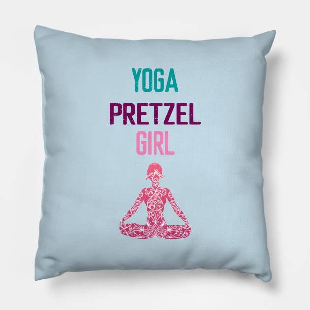 Pretzel Yoga Twisted Girl Pillow by Elitawesome