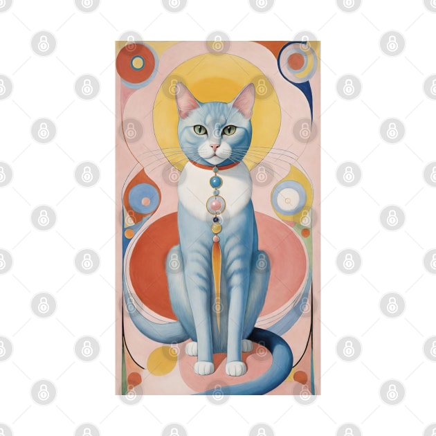 Hilma af Klint's Colorful Cat Dreamscape: Abstract Whimsy by FridaBubble