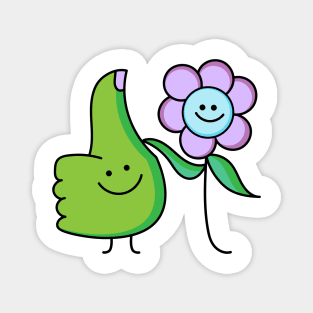 Flower with green thumb couple Magnet
