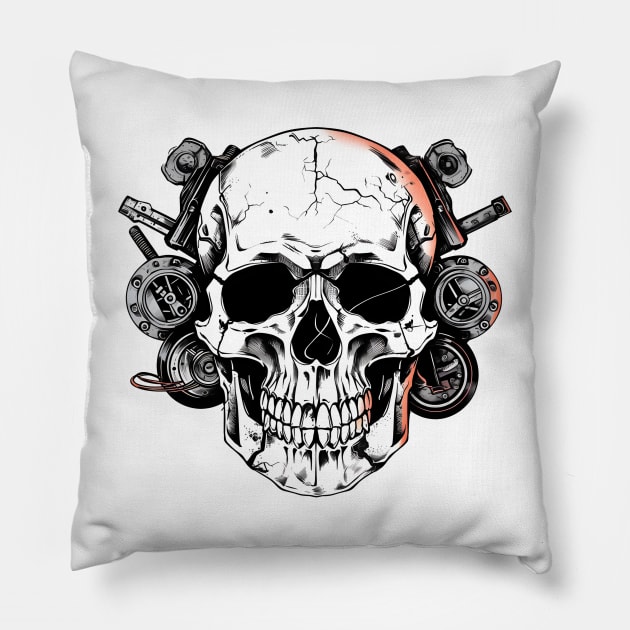 Garage Skull Design Pillow by ragil_studio