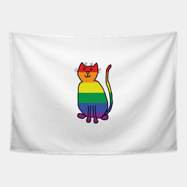 Small Pride Cat Tapestry by ellenhenryart