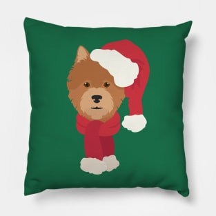 Christmas Norwich Terrier Dog Face Pillow