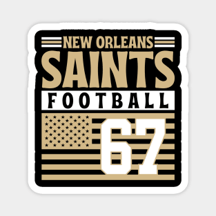 New Orleans Saints Carr 4 American Flag Football Magnet