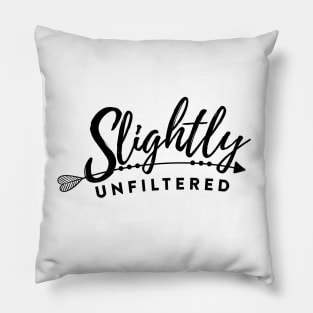 Slightly Unfiltered Black Logo Pillow