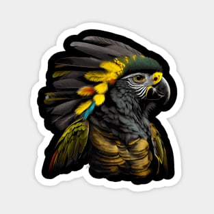 Indigenous People Senegal Parrot Bird Native American Indian Northwest Tribal Magnet