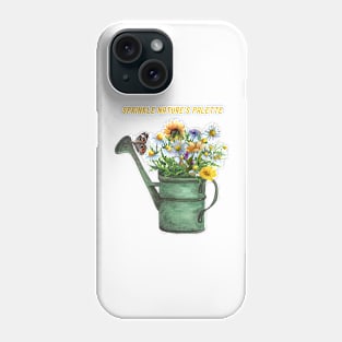 Sprinkle Nature's Palette Wildflowers in a Watering Can Butterfly Phone Case