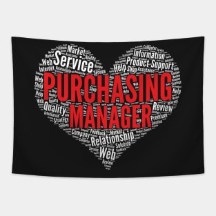 Purchasing manager Heart Shape Word Cloud Design print Tapestry