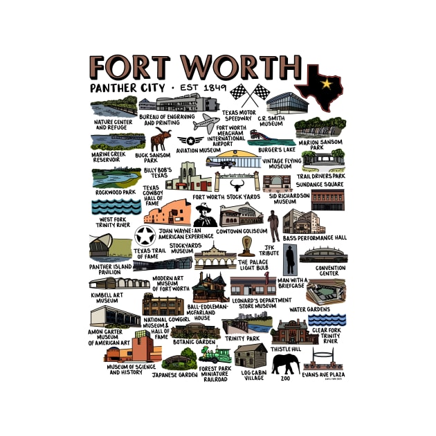 Fort Worth Map Art by fiberandgloss