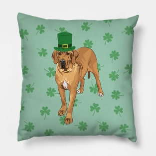 Fawn Great Dane with Saint Patrick's Day Theme Pillow