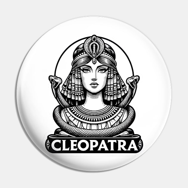 Cleopatra's Grace: Egyptian Queen's Elegance Pin by PuckDesign