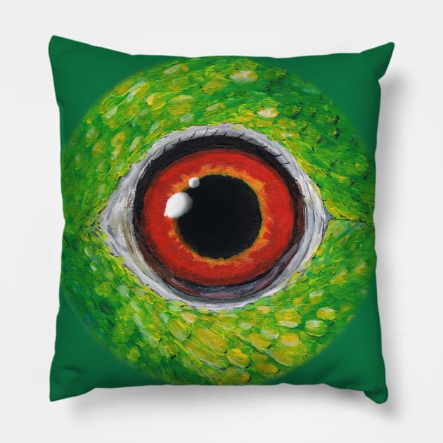 Amazon parrot eye Pillow by Bwiselizzy