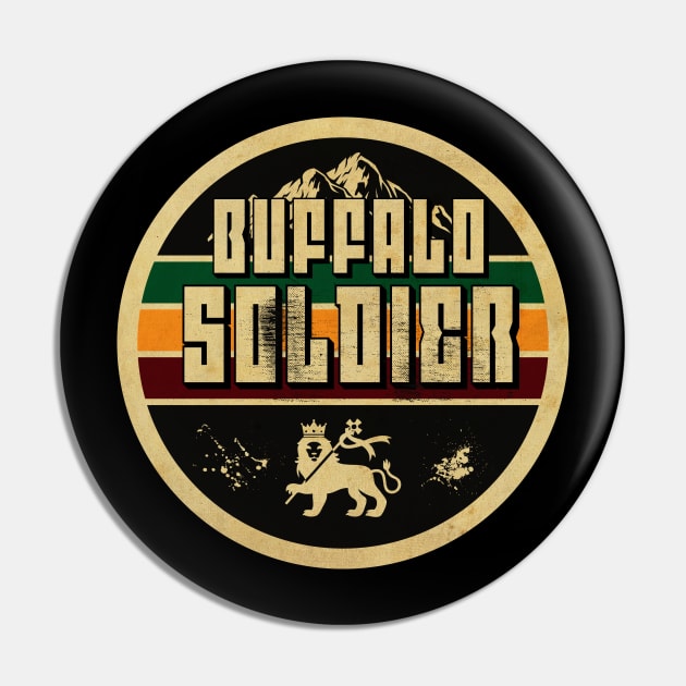 Buffalo Soldier Rastafari Pin by CTShirts