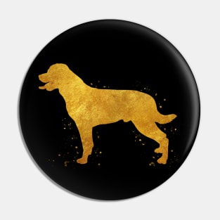 Rottweiler dog golden art Pin