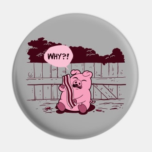 Funny Cute Bacon Pig Drama Cartoon Gift For Bacon Lovers Pin