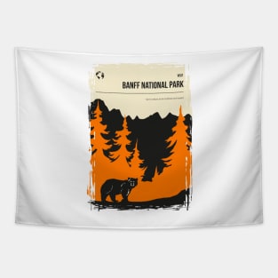 Banff National Park Vintage Minimal Travel Poster Tapestry