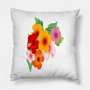 Colorful Hibiscus Pillow