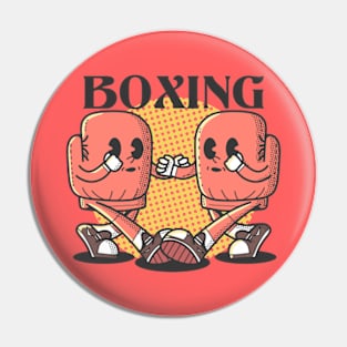 Boxing, Vintage Character Cartoon Pin