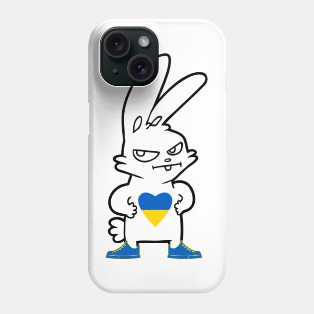 Ukraine heart Rabbit with sneakers, Ukraine, fight, support, love Phone Case by Kristalclick 