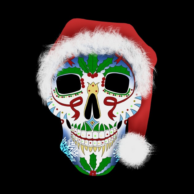 Christmas Sugar Skull by Mystik Media LLC