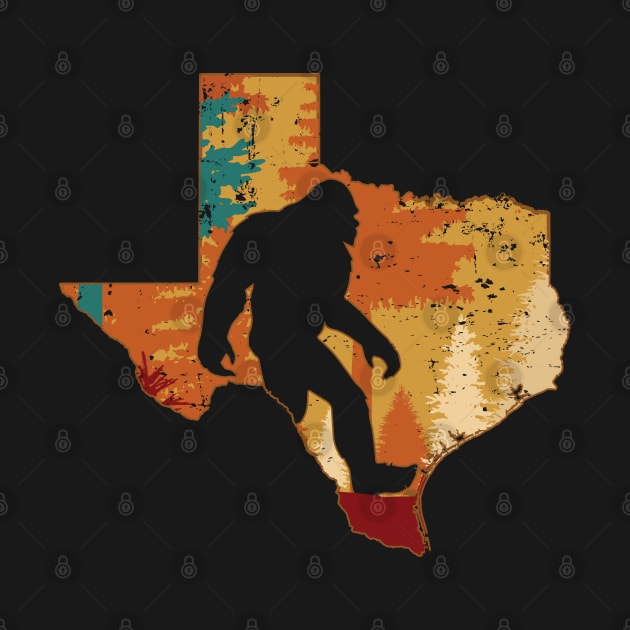 Bigfoot Retro Vintage Sasquatch Texas by ryanjaycruz