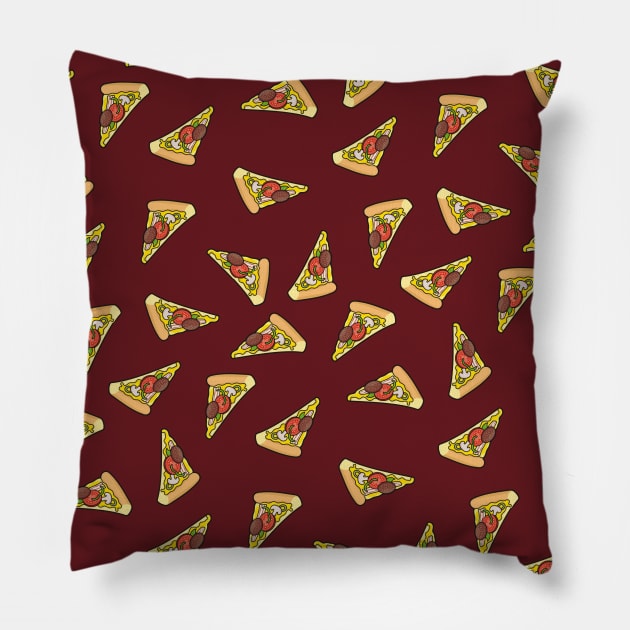 Pizza Slice Pattern Pillow by sifis