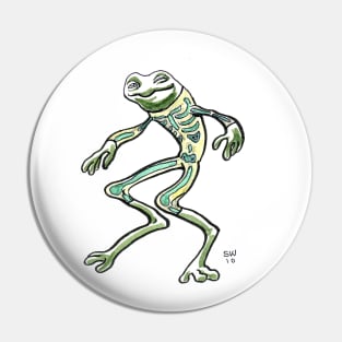 Skeleton Frog Pin