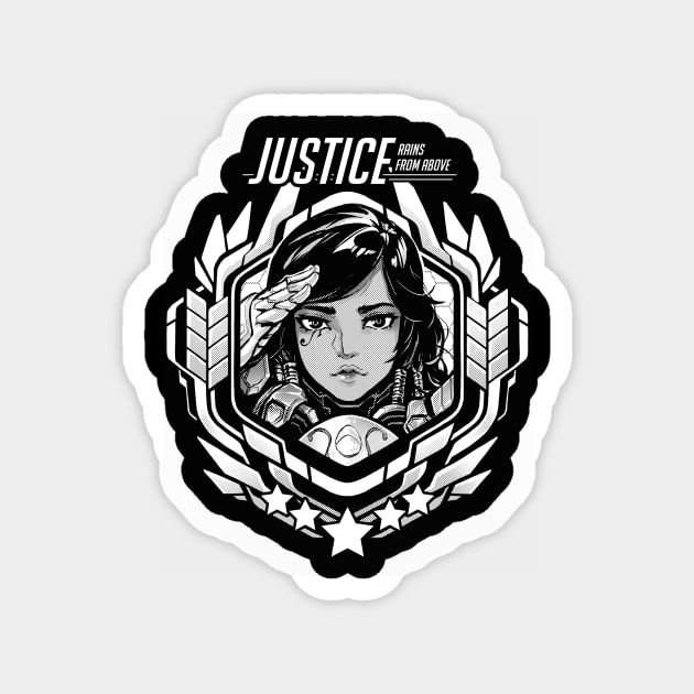 Pharah "Justice Rains From Above!" Magnet by RobotCatArt