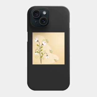 Floral background with vintage  flowers vector design and copy space. Phone Case