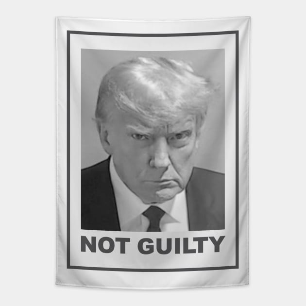 Trump Mug Shot Not Guilty Tapestry by Dale Preston Design