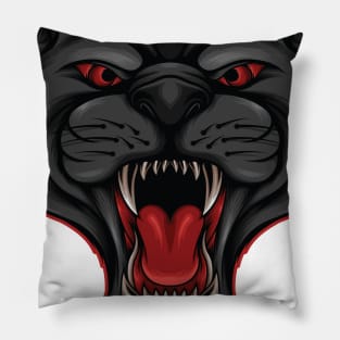 Panther head with strong teeth Pillow