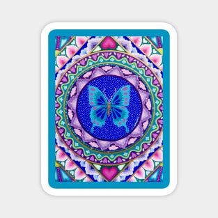 Butterfly Love Mandala Magnet