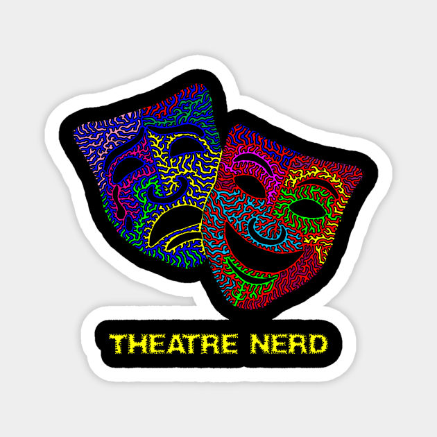 Theatre Nerd - Comedy & Tragedy Masks Magnet by NightserFineArts