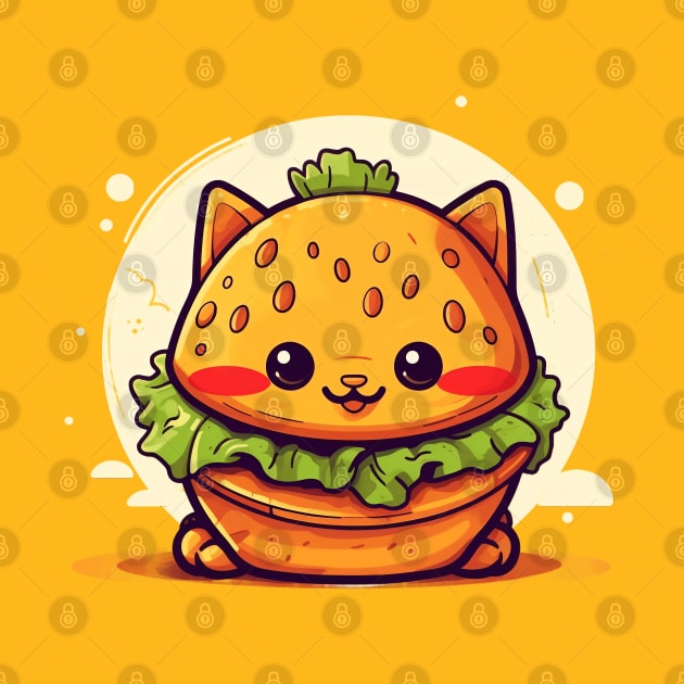 Catburger Kawaii Style Cat Burger by origato