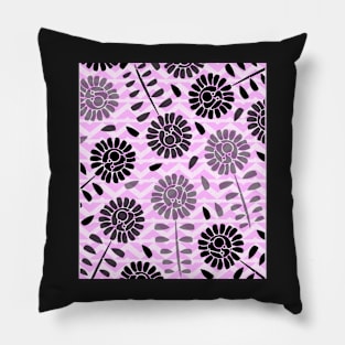 Floral contrast- purple Pillow